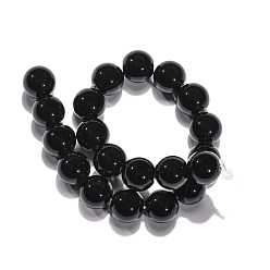 Black Synthetic Black Stone Beads Strands, Dyed, Round, Black, 10mm, Hole: 1mm, about 19pcs/strand, 7.8 inch