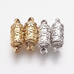 Mixed Color Brass Magnetic Clasps with Loops, Long-Lasting Plated, Column, Mixed Color, 16.5x5.5mm, Hole: 2mm