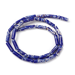 Bleu Regalite naturelle / jaspe impérial / perles de jaspe de sédiments marins, teint, colonne, bleu, 13~14x4mm, Trou: 1mm, Environ 30 pcs/chapelet, 15.9 pouce (40.5 cm)