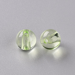 Light Yellow Transparent Acrylic Beads, Round, Light Yellow, 10x9mm, Hole: 2mm, about 940pcs/500g