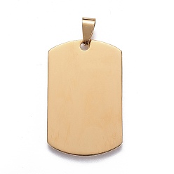 Mixed Color 201 Stainless Steel Stamping Blank Tag Pendants, Rectangle, Mixed Color, 50x29x1.5mm, Hole: 9x3mm