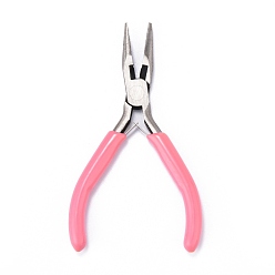 Pink 45 # ensembles bijoux en acier de pince, y compris pince à bec rond en fil métallique, pince coupante et pince coupante latérale, rose, 11.7x8x0.9 cm, 11.7x7.5x1 cm, 10.7x7x0.85cm, 3pcs / set
