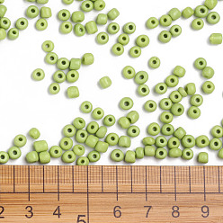 Green Yellow Glass Seed Beads, Opaque Colours Seed, Small Craft Beads for DIY Jewelry Making, Round, Green Yellow, 4mm, Hole:1.5mm, about 4500pcs/pound