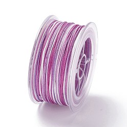 Colorful Segment Dyed Polyester Thread, Braided Cord, Colorful, 0.8mm, about 54.68 yards(50m)/roll
