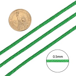 Green Braided Nylon Thread, Chinese Knotting Cord Beading Cord for Beading Jewelry Making, Green, 0.5mm, about 150yards/roll