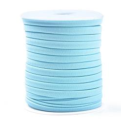Sky Blue Soft Nylon Cord, Flat, Sky Blue, 5x3mm, about 21.87 yards(20m)/roll