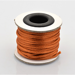 Chocolate Macrame Rattail Chinese Knot Making Cords Round Nylon Braided String Threads, Satin Cord, Chocolate, 2mm, about 10.93 yards(10m)/roll