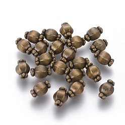 Antique Bronze Tibetan Style Spacer Beads, Antique Bronze Color, Zinc Alloy Beads, Lead Free & Cadmium Free, 7mm in diameter, 10mm long, hole: 1mm