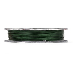 Vert Foncé Fil élastique de perles extensible solide, chaîne de cristal élastique plat, vert foncé, 0.8mm, environ 10.93 yards (10m)/rouleau
