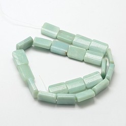 Amazonite Natural Amazonite Rectangle Beads Strands, 18x13x6mm, Hole: 1mm, about 23pcs/strand, 15.7 inch