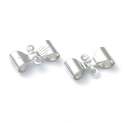 Stainless Steel Color 304 Stainless Steel Links Connectors, Bowknot, Stainless Steel Color, 11.5x7.5x3mm, Hole: 1mm