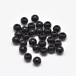 Black Round Acrylic Beads, Black, 4mm, Hole: 1.5mm, about 16565pcs/500g