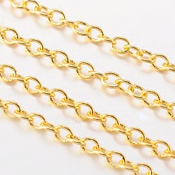 Golden Brass Cable Chains, Unwelded, Oval, Golden, 2x0.4mm