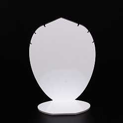 White Acrylic Necklace Display Stands, White, 15.5x10.2x5.5cm