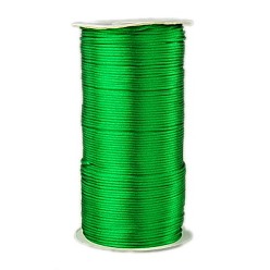 Sea Green Eco-Friendly 100% Polyester Thread, Rattail Satin Cord, for Chinese Knotting, Beading, Jewelry Making, Sea Green, 2mm, about 250yards/roll(228.6m/roll), 750 feet/roll