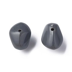 Gris Perles acryliques opaques, nuggets, grises , 12.5x18x13mm, Trou: 1.6mm, environ360 pcs / 500 g