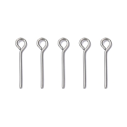 Stainless Steel Color 304 Stainless Steel Eye Pin, Stainless Steel Color, 15mm, Hole: 2mm, Pin: 0.7mm