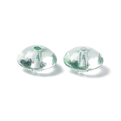 Medium Aquamarine Transparent Glass Beads, Abacus/Disc, Medium Aquamarine, 8.5x4.5mm, Hole: 1.6mm