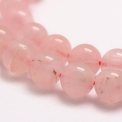Rose Quartz Natural Rose Quartz Beads Strands, Round, 8~8.5mm, Hole: 1mm, about 48pcs/strand, 15.75 inch(40cm)