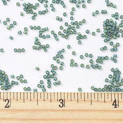 (DB0859) Matte Transparent Dark Emerald AB  MIYUKI Delica Beads, Cylinder, Japanese Seed Beads, 11/0, (DB0859) Matte Transparent Dark Emerald AB , 1.3x1.6mm, Hole: 0.8mm, about 10000pcs/bag, 50g/bag