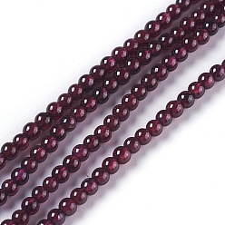 Garnet Natural Garnet Beads Strands, Round, 2.5~3mm, Hole: 0.8mm, about 143pcs/strand, 15.47 inch(39.3cm)