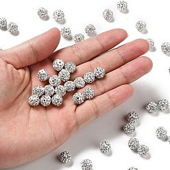 Cristal Perles de boule pave disco , Perles de strass d'argile polymère , Grade a, cristal, pp 9 (1.5 mm), 1.6 mm, Trou: 6mm