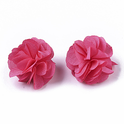 Rose Foncé Fleurs en tissu polyester, pour les bandeaux de bricolage accessoires de fleurs accessoires de cheveux de mariage pour filles femmes, rose foncé, 34mm