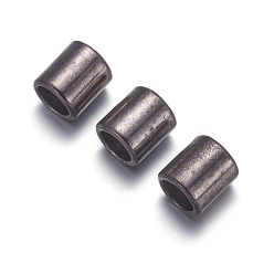 Bronze Perles en alliage de style tibétain, sans cadmium et sans nickel et sans plomb, colonne, gris anthracite, 9x8mm, Trou: 6mm