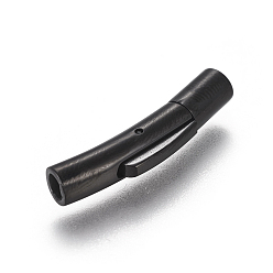 Gunmetal 304 Stainless Steel Bayonet Clasps, Column, Gunmetal, 27~27.3x5~6x6mm, Hole: 3mm