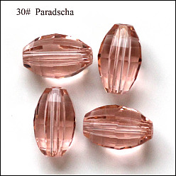 Light Salmon Imitation Austrian Crystal Beads, Grade AAA, Faceted, Oval, Light Salmon, 10x13mm, Hole: 0.9~1mm