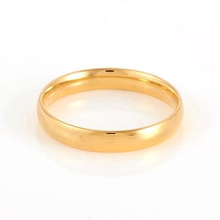 Golden 201 Stainless Steel Plain Band Rings, Golden, US Size 12 3/4(22mm), 4mm