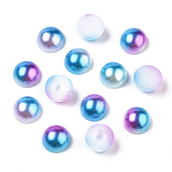 Bleu Royal Imitation cabochons acryliques de perles, dôme, bleu royal, 8x4 mm, sur 2000 PCs / sac