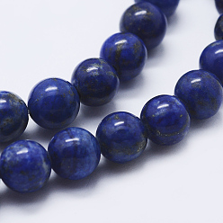 Lapis Lazuli Lapis-lazuli, brins de perles naturels , ronde, 8mm, Trou: 1mm, Environ 48 pcs/chapelet, 15.5 pouce (39.5 cm)