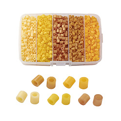 Yellow 5mm PE DIY Fuse Beads Refills for Kids, Tube, Yellow, 5x5mm, Hole: 3mm, about 1900pcs/ box