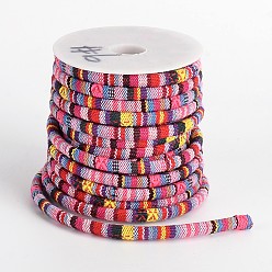 Colorful Ethnic Cord Polyester Cords, Colorful, 7x5mm, 10yards/roll