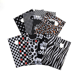 Black Printed Plastic Bags, Rectangle, Black, 20x15cm