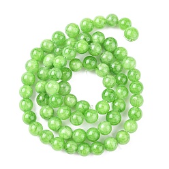 Light Green Natural Mashan Jade Round Beads Strands, Dyed, Light Green, 6mm, Hole: 1mm, about 69pcs/strand, 15.7 inch