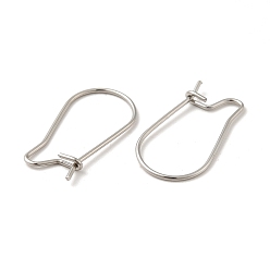 Stainless Steel Color 316 Surgical Stainless Steel Hoop Earrings Findings Kidney Ear Wires, Stainless Steel Color, 21 Gauge, 20x11mm, Pin: 0.7mm