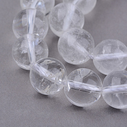 Quartz Crystal Natural Quartz Crystal Beads Strands, Round, 10~10.5mm, Hole: 1.2mm, about 37~40pcs/strand, 14.9~15.1 inch(38~38.5cm)