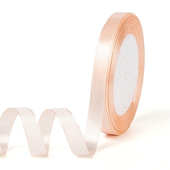 Light Salmon Single Face Satin Ribbon, Polyester Ribbon, Light Salmon, 3/8 inch(10mm), about 25yards/roll(22.86m/roll), 10rolls/group, 250yards/group(228.6m/group)