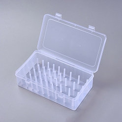 Clear Transparent Plastic Boxes, Storage Container, for 42 Spools Sewing Thread, Clear, 24.5x14x6.5cm