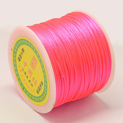 Deep Pink Nylon Thread, Rattail Satin Cord, Deep Pink, 1.5mm, about 49.21 yards(45m)/roll