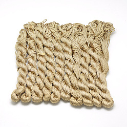 Camel Braided Polyester Cords, Camel, 1mm, about 28.43 yards(26m)/bundle, 10 bundles/bag