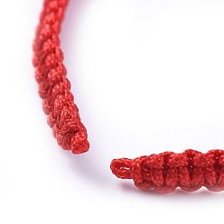 Красный Плетеные шнур нейлона для поделок браслет решений, красные, 145~155x5x2 мм, отверстие : 2~4 мм