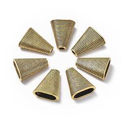 Antique Golden Tibetan Style Bead Cones, Triangle, Cadmium Free & Nickel Free, Antique Golden, 23x19x9mm, Hole: 4x2mm, Inner Size: 15x7mm