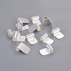 Silver Brass Glue-on Flat Pad Bails, Silver Color Plated, 16.5x11mm, Hole: 4.5mm