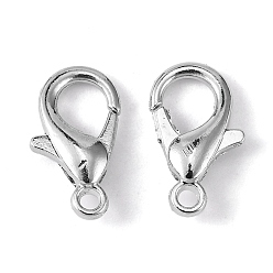 Platinum Zinc Alloy Lobster Claw Clasps, Parrot Trigger Clasps, Cadmium Free & Nickel Free & Lead Free, Platinum, 12x6mm, Hole: 1.2mm