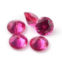 Deep Pink Red Corundum Diamond Shape Cubic Zirconia Cabochons, Faceted, Deep Pink, 1.5x2mm, about 1000pcs/bag