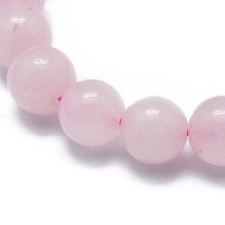 Rose Quartz Natural Rose Quartz Bead Stretch Bracelets, Round, Dyed, 2 inch~2-3/8 inch(5~6cm), Bead: 5.8~6.8mm