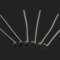 Stainless Steel Color 304 Stainless Steel Flat Head Pins, Stainless Steel Color, 35x0.6mm, 22 Gauge, about 5000pcs/bag, Head: 1mm